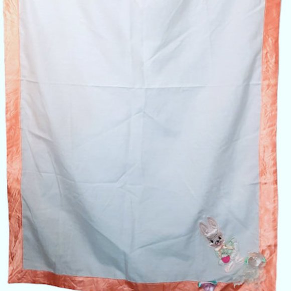 Vintage Handmade Applique Bunny Rabbit Baby Lovey Blanket Sheet 40" X 27" - Picture 2 of 3